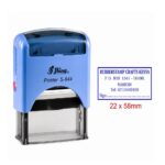 A black rectangular plastic Shiny S-843 plain self-inking stamp body with a 47 by 18 mm base mount.