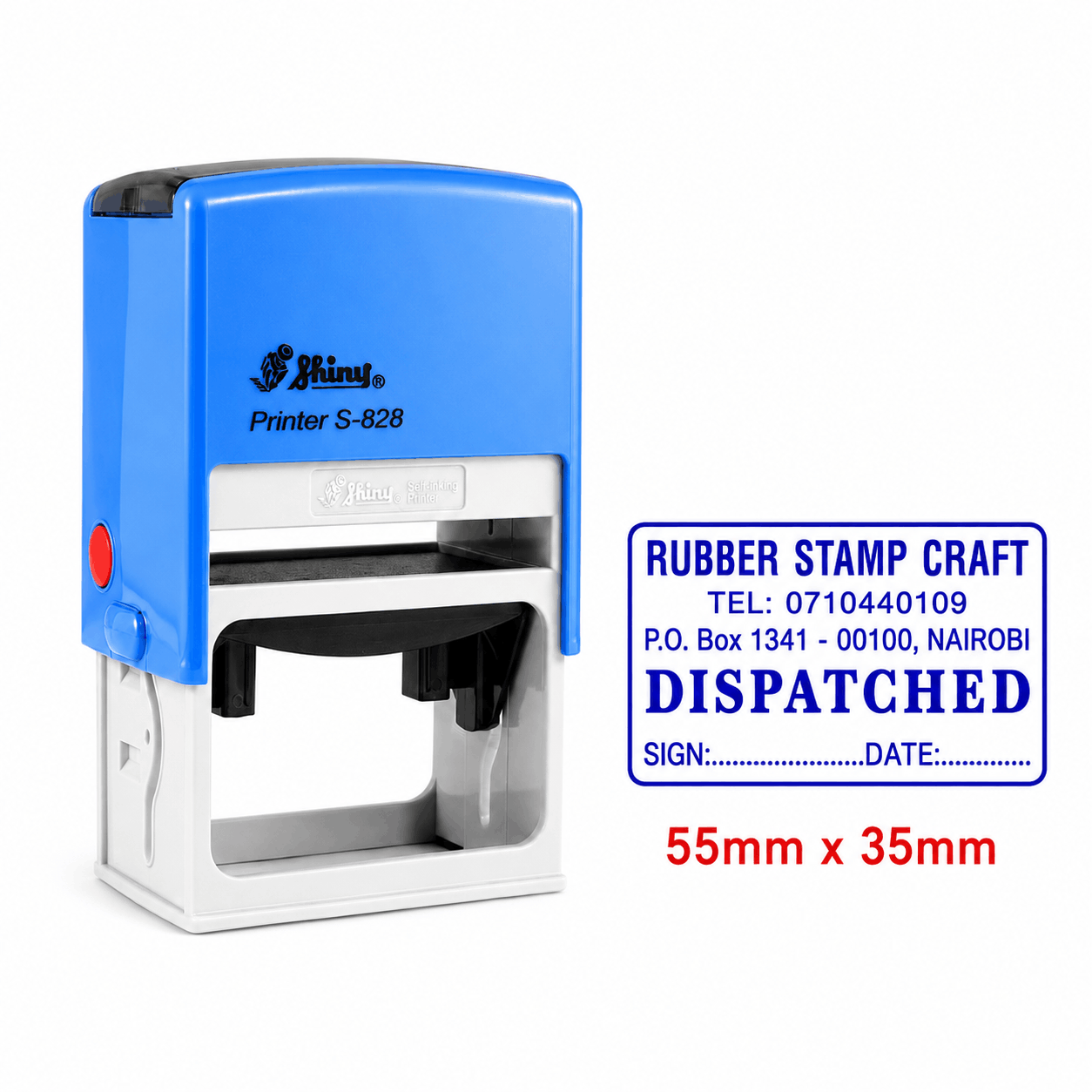 Shiny Printer S828 Rectangular Self-Inking Rubber Stamp (56x33mm) Shiny Printer S828 Rectangular Self-Inking Rubber Stamp (56x33mm)