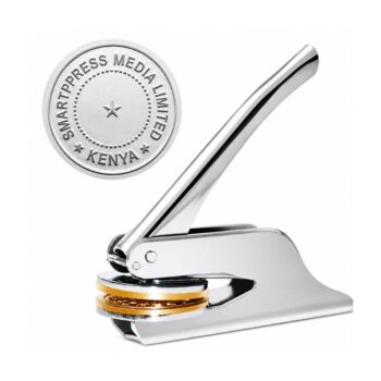 Silver Pocket Embossing Seal – Portable custom company seal embosser for creating crisp raised impressions on official documents.